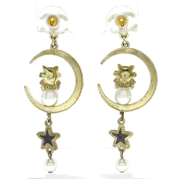 CHANEL Coco- Gold Cream Multi Earrings 679-080225 - Picture 3 of 7